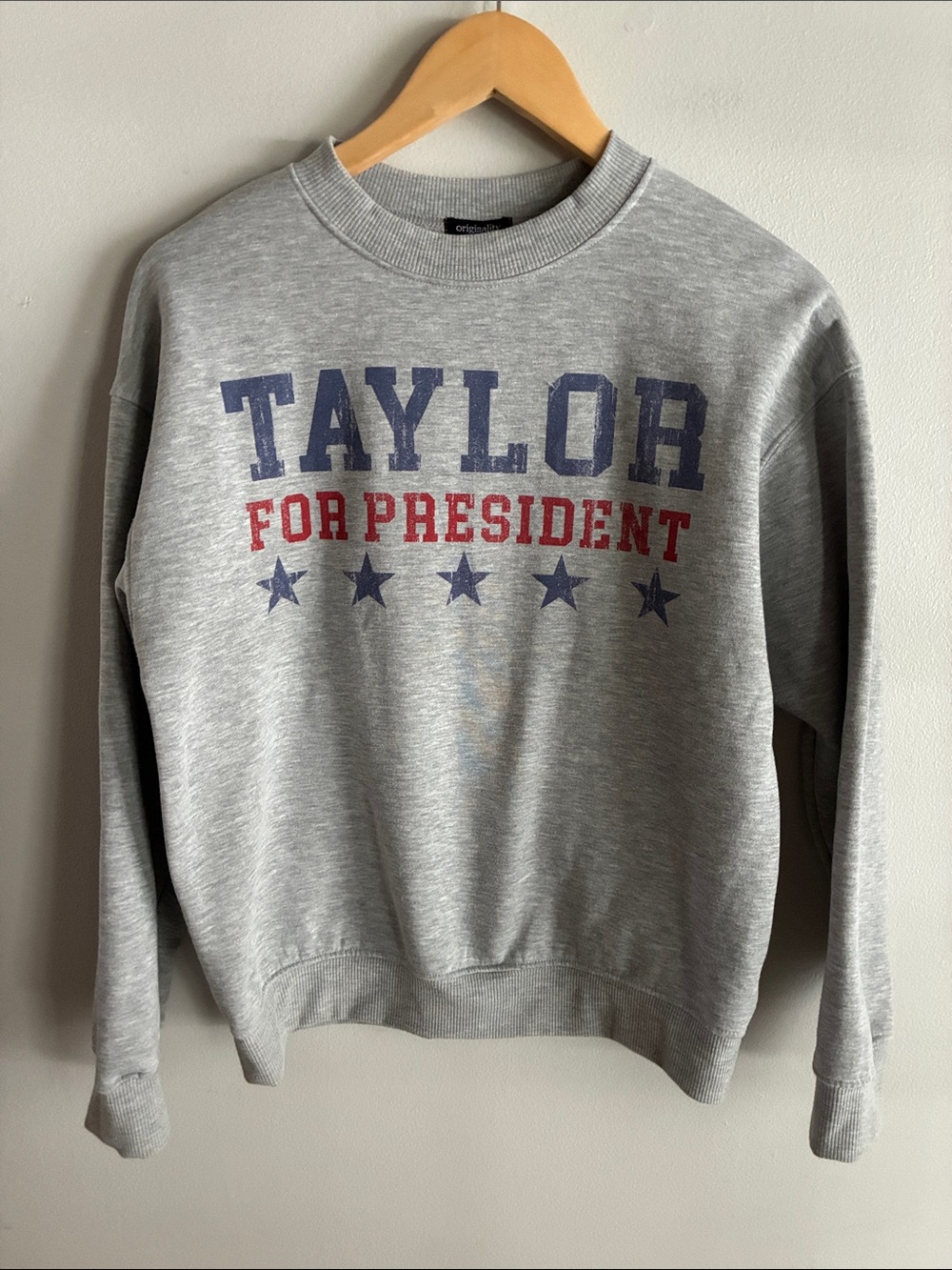 Taylor For President Graphic Sweatshirt Gray Fleece Crewneck USA Women’s XS